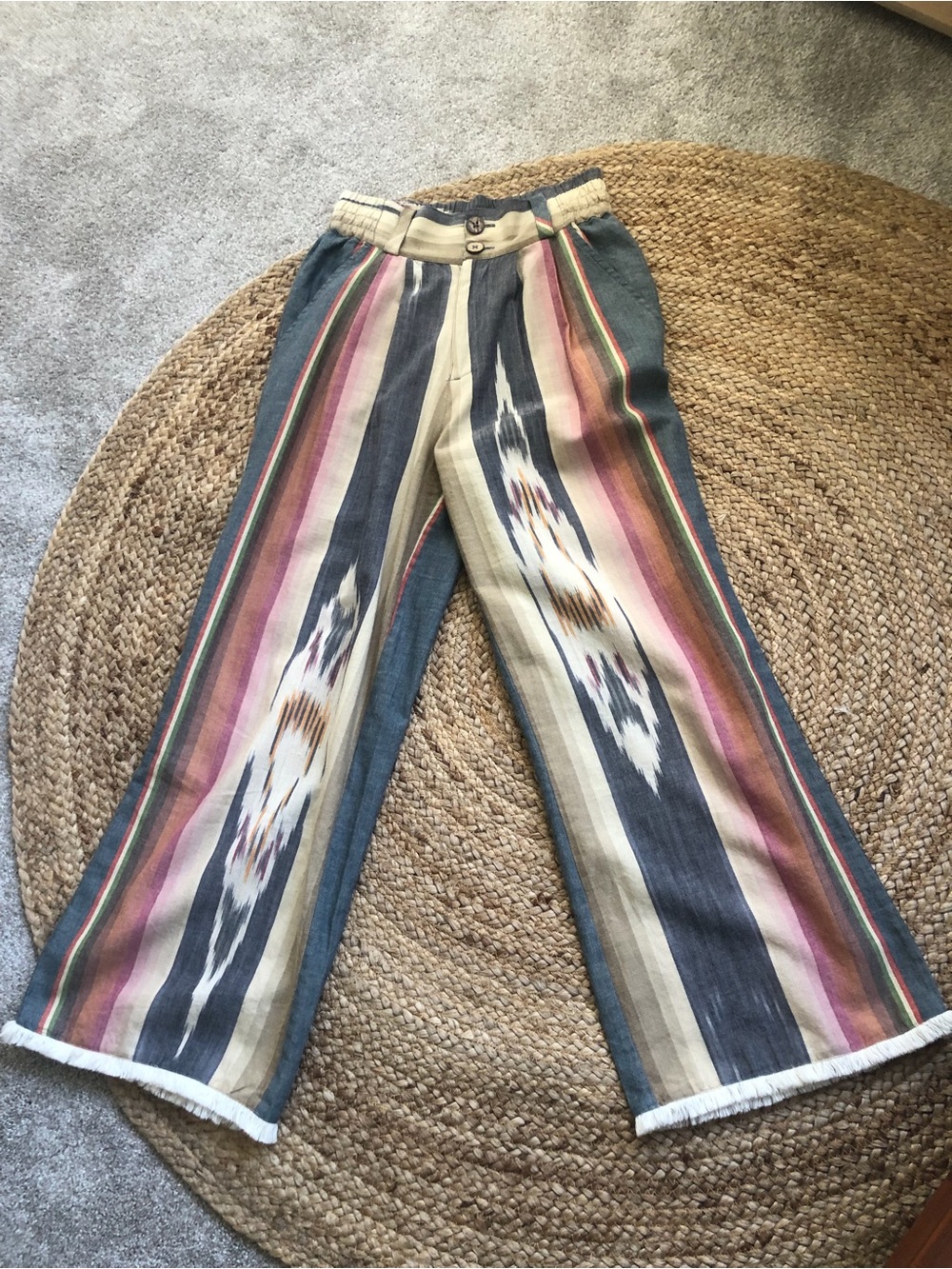 Organic Cotton Multicolor Wide-Leg Pants
